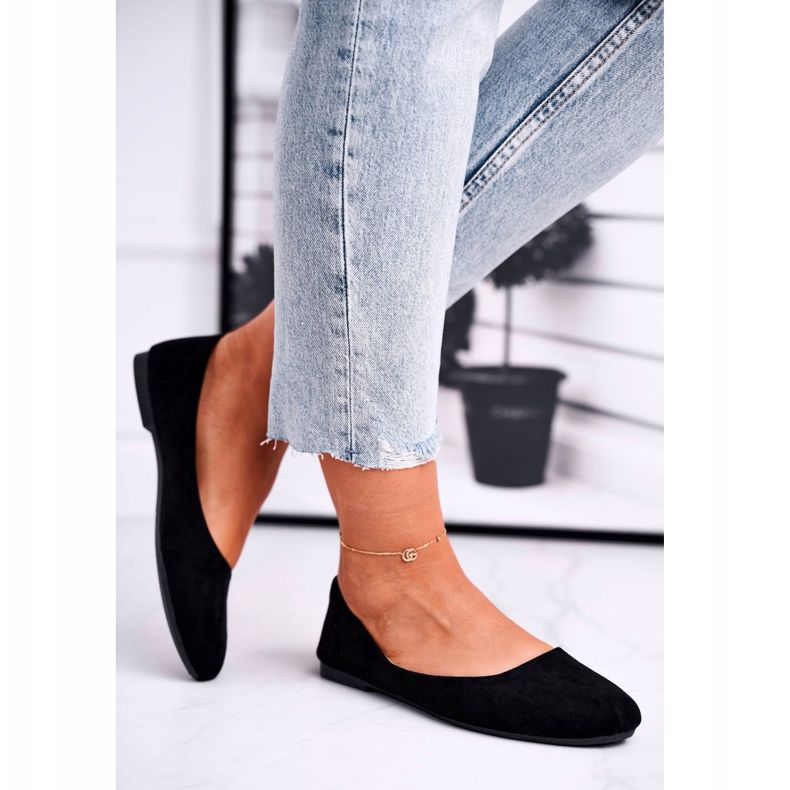 EVE Dámské semišové balerínky Black Lasota 1031 černá 2