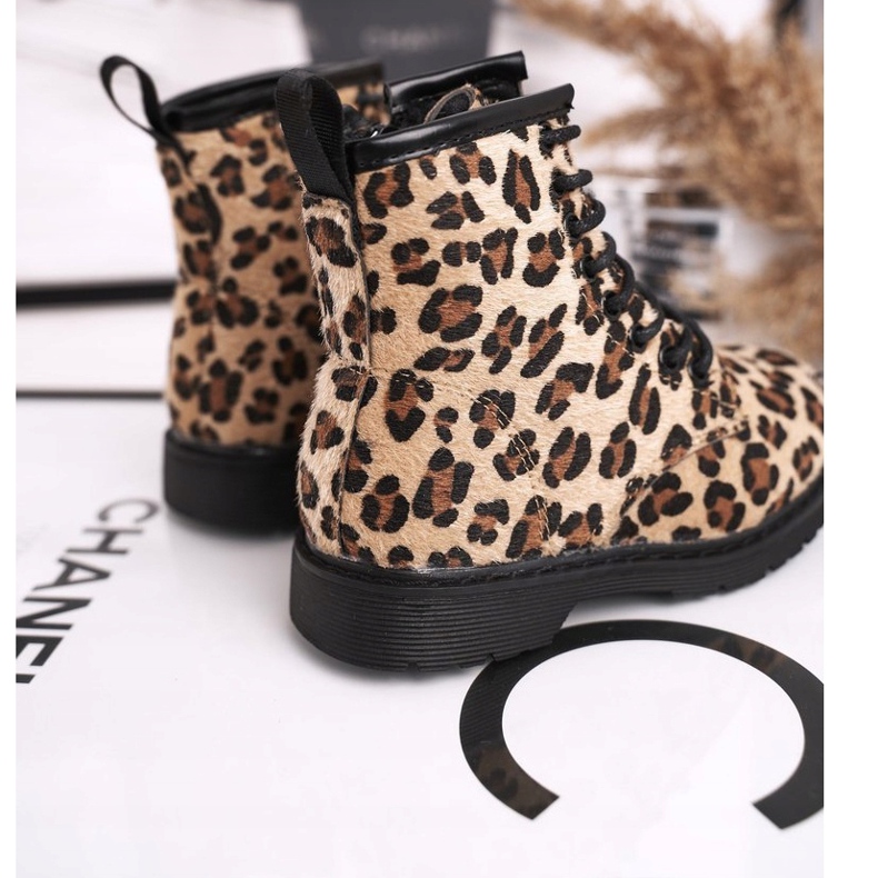FRROCK Dětské kozačky s leopardím vzorem Dafne béžový hnědý černý 2