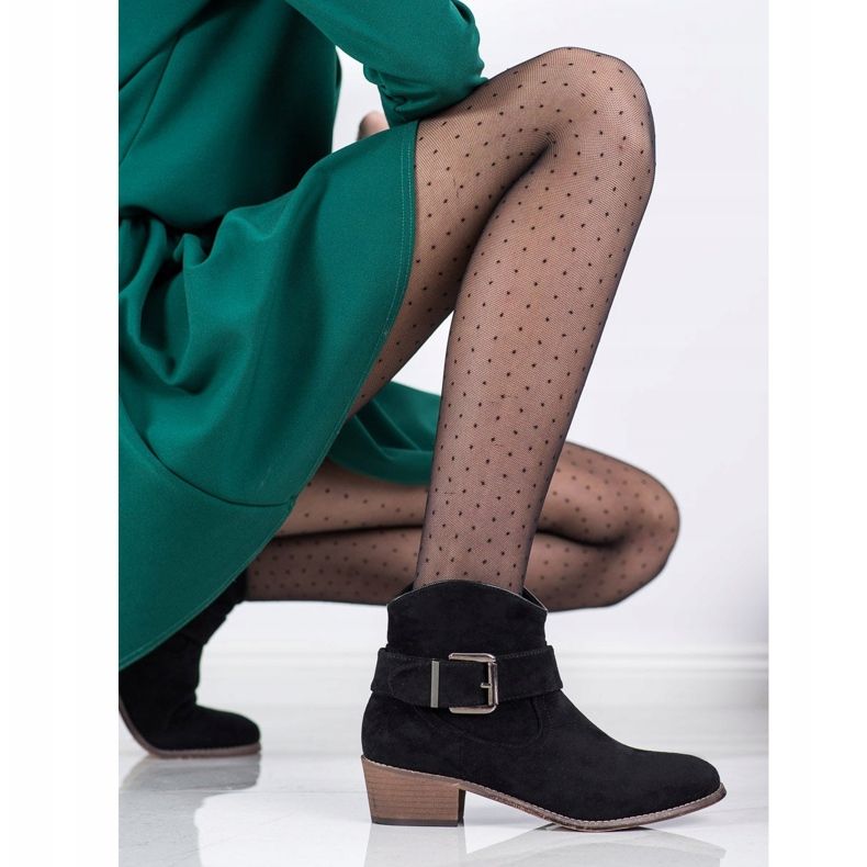 SHELOVET Stylové boty se sponou černá 1