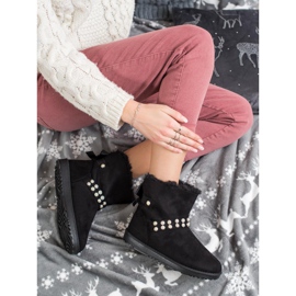 Queentina Černá Mukluki s perlami 2