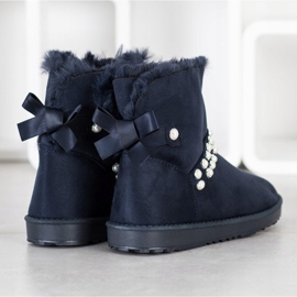 Queentina Námořnická modř Mukluki s perlami 2