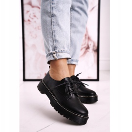 Dámské klasické boty Oxfords na černé platformě S.Barski HX62 černý 1