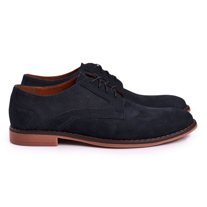 Bednarek Polish Shoes Pánské kožené mokasíny Nubuck Bednarek Navy Blue modrý 1