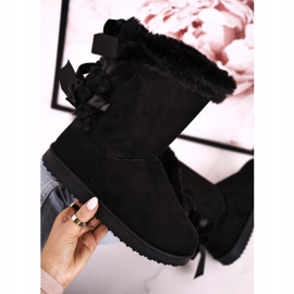 Dámské sněhové boty s umělou kožešinou izolovanou stuhou černé Kaylee černá 4