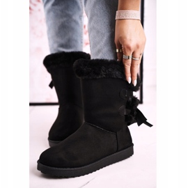 Dámské sněhové boty s umělou kožešinou izolovanou stuhou černé Kaylee černá 1