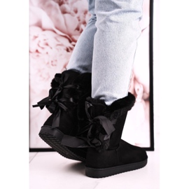 Dámské sněhové boty s umělou kožešinou izolovanou stuhou černé Kaylee černá 3