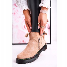 Dámské chelsea boty s barevným šitím semišové béžové Addison béžový 2