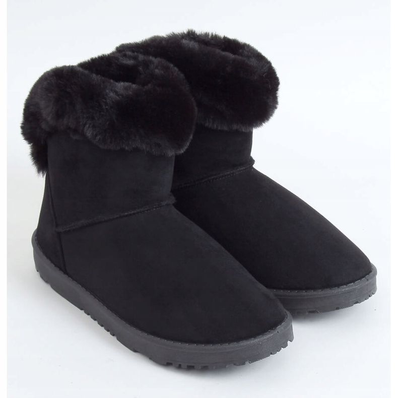 Černé dámské sněhové boty D01901-1 Black černý 1