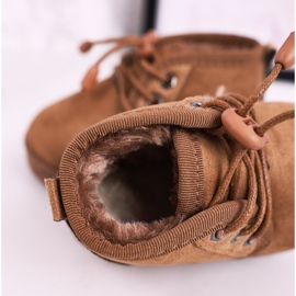 Dětské šněrovací boty zahřáté s kožešinovým lovcem hnědý 1 Dětské šněrovací boty zahřáté s kožešinovým lovcem hnědý 1