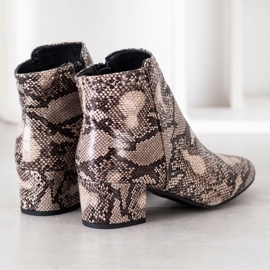 SHELOVET Snake Print Boot béžový hnědý 1