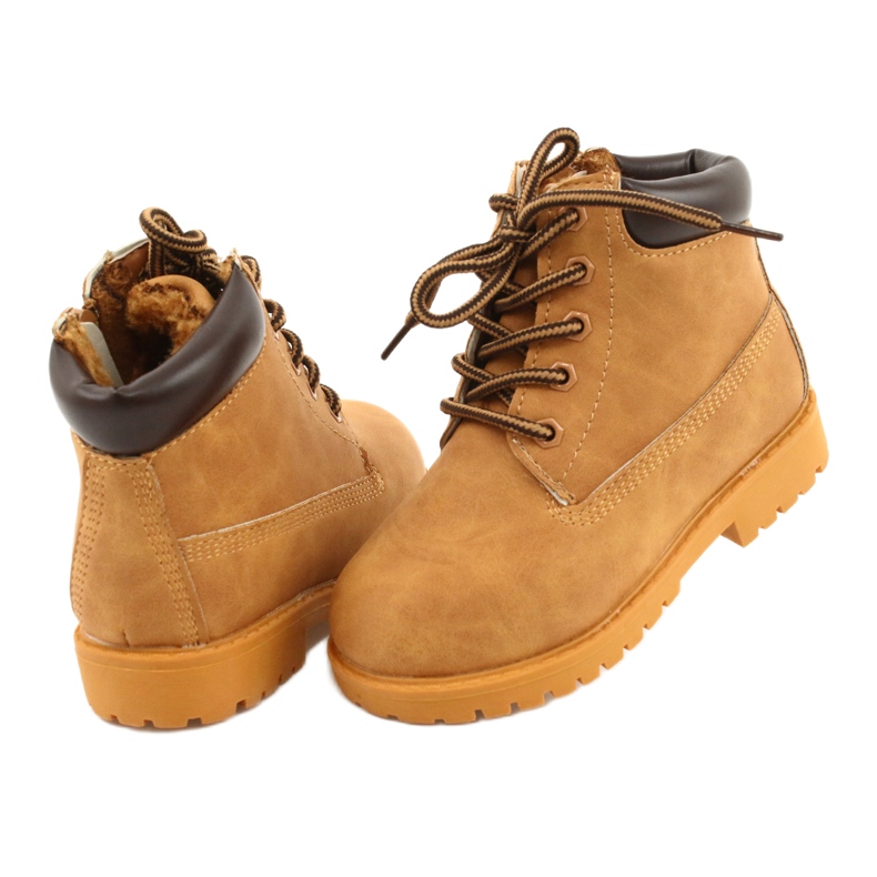 Dětské teplé trappers boty Camel Dexter žluť 5