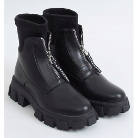 Černé boty na vysoké podrážce NS155-1 Black černá 1