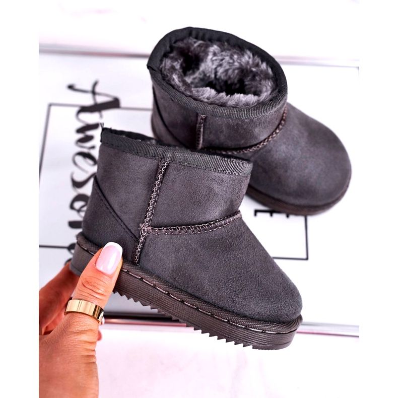 Teplé dětské sněhule Gray Grey Gooby šedá 3