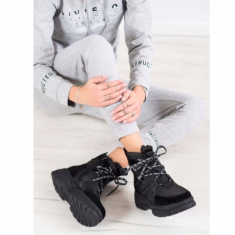 SHELOVET Teplé sportovní sněhové boty černá 1