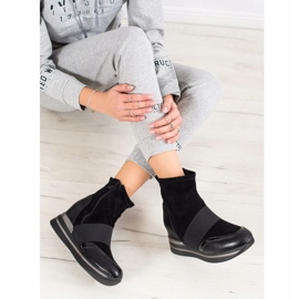 SHELOVET Módní klínové boty černý 1