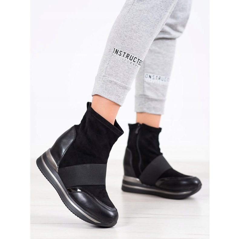 SHELOVET Módní klínové boty černá 2