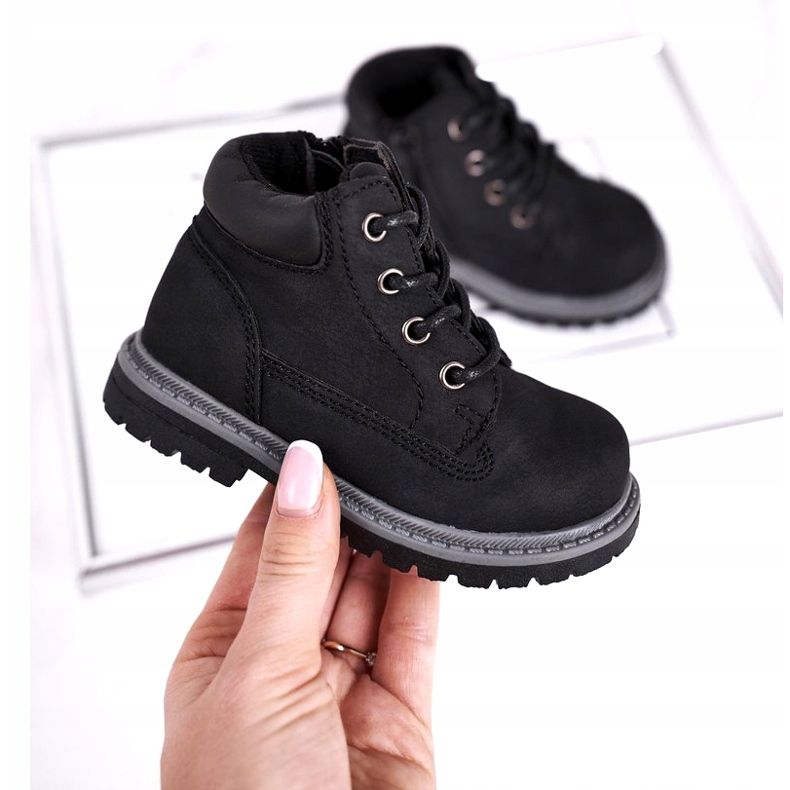 Apawwa Dětské černé kozačky Moa černá 3