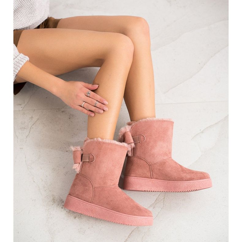 SHELOVET Mukluki S Mašlí růžový 1 SHELOVET Mukluki S Mašlí růžový 1