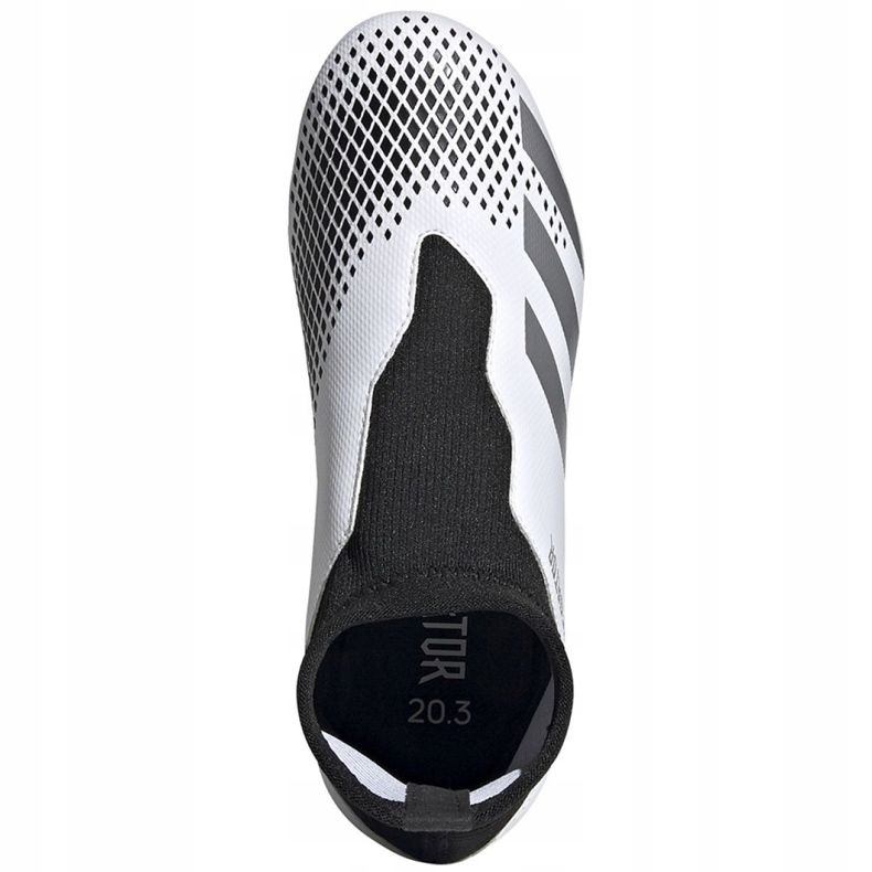 Kopačky Adidas Predator 20.3 Ll Fg Jr FW9212 bílý bílý 2 Kopačky Adidas Predator 20.3 Ll Fg Jr FW9212 bílý bílý 2