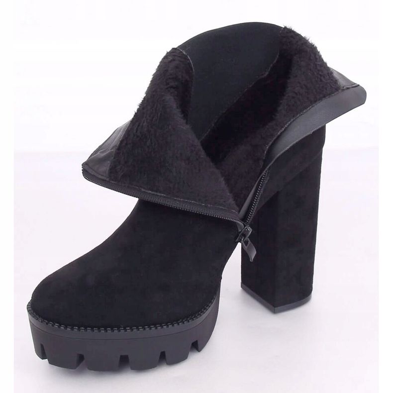 Černé boty na platformě Boty Jodhpur DA30P Black černý 2