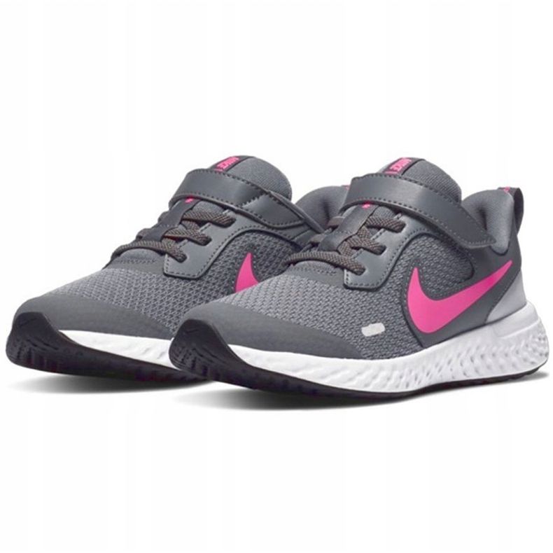 Dětské boty Nike Revolution 5 šedo-růžové BQ5672 015 růžový šedá 1