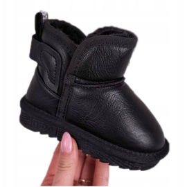 Apawwa Dětské černé sněhové boty s kožešinou Black Charlotte černý 3