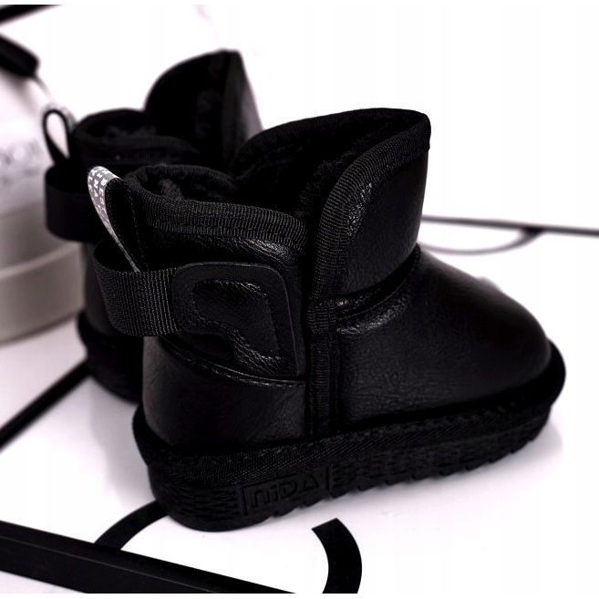 Apawwa Dětské černé sněhové boty s kožešinou Black Charlotte černý 1