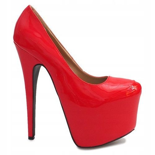 Vysoké lakované kolíky na červené platformě D905 1