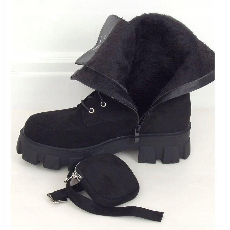 Černé kozačky s peněženkou NC1111 Black černý 2