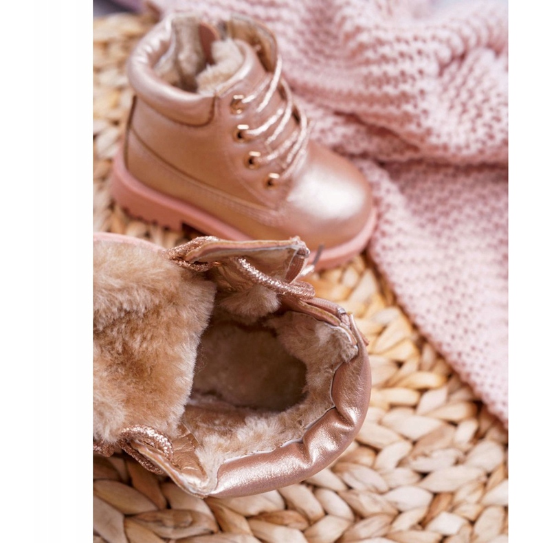 Teplé dětské boty Champagne Dexter růžový 4