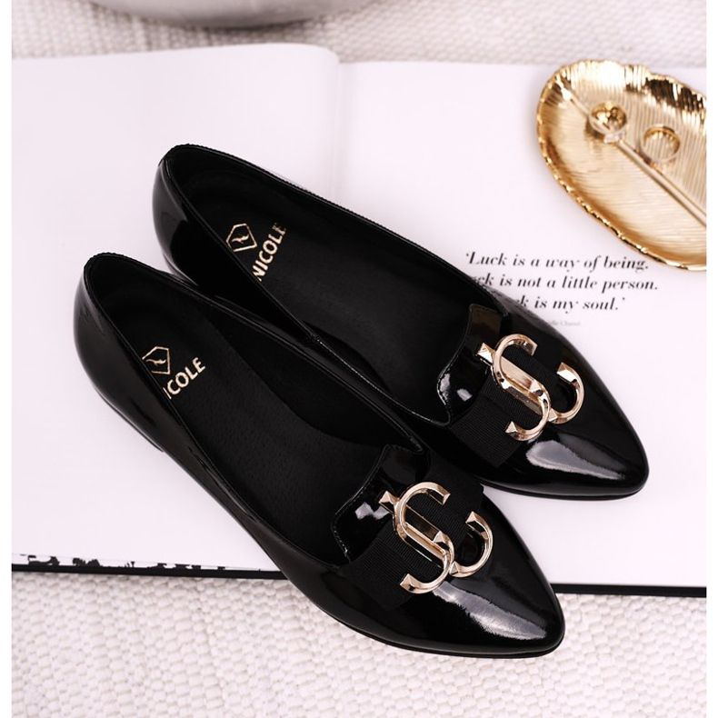 Dámské mokasíny Lordsy Patent Leather Black Nicole 2588 černý 2