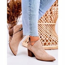 Nicole Dámské kotníkové boty s vykrojeným semišovým béžovým Lawrencem hnědý 1