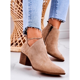 Nicole Dámské kotníkové boty s vykrojeným semišovým béžovým Lawrencem hnědý 2