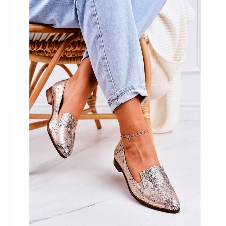 Nicole Dámské kožené mokasíny se zvířecím vzorem Golden Scarlett vícebarevný zlatý 2