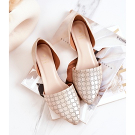 Elegantní kožené balerínky Laura Messi 1110 zlatý benzín vícebarevný 1