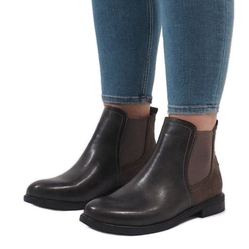 Šedé zateplené boty 6591 šedá 2