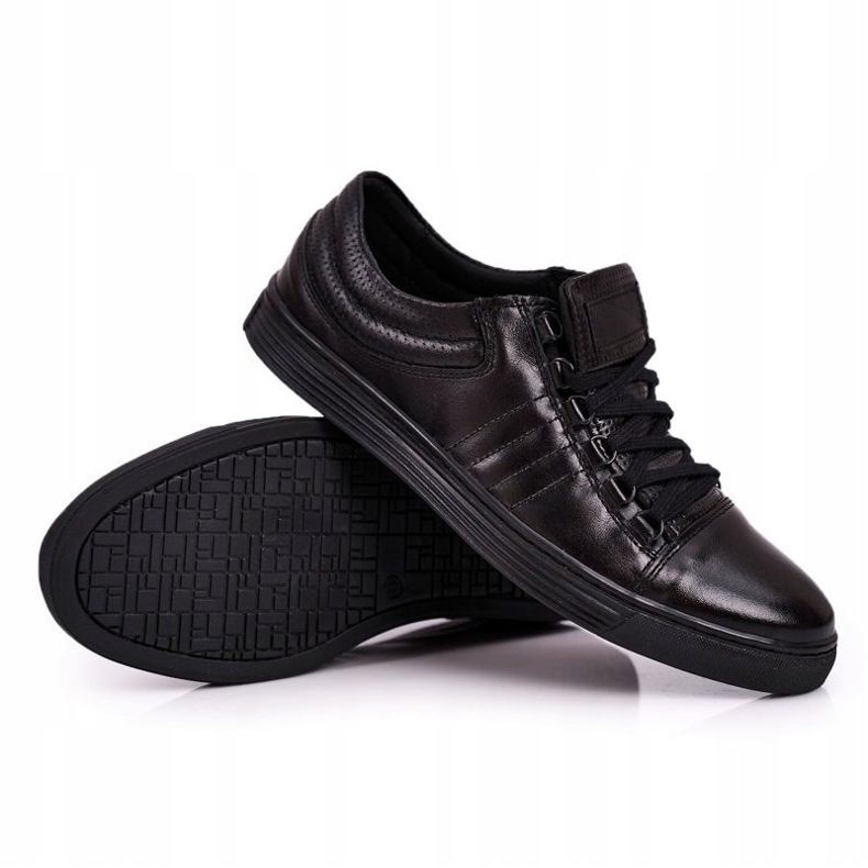 Bednarek Polish Shoes Pánské kožené tenisky Brogues Bednarek černé černý 2