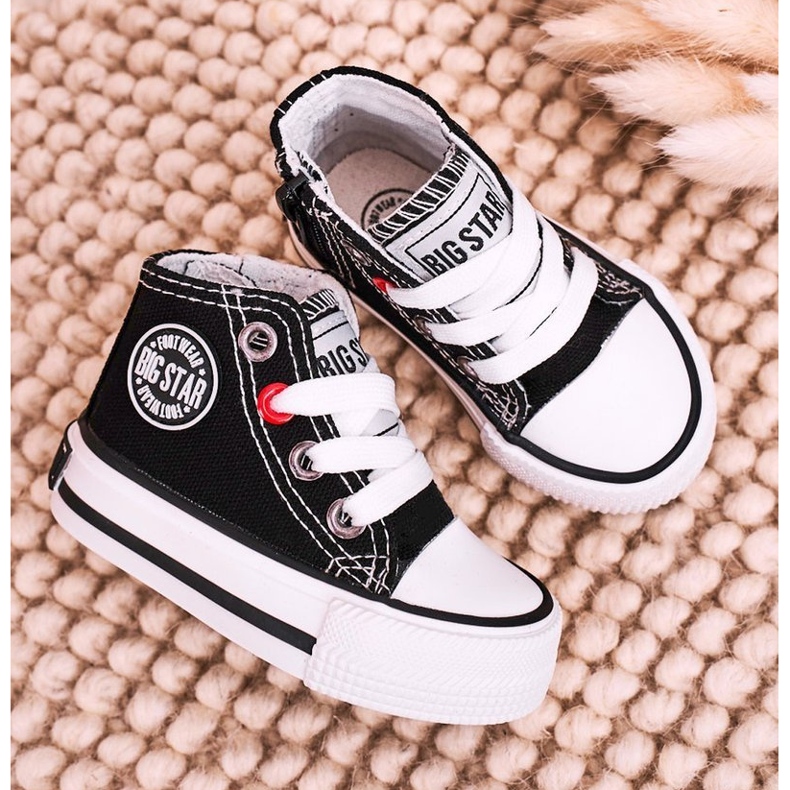 Dětské vysoké tenisky se zipem Big Star HH374188 Černá 1