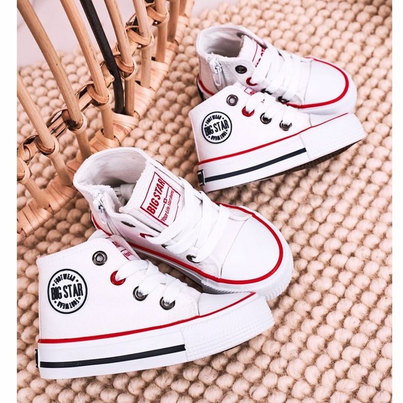 Dětské vysoké tenisky se zipem Big Star HH374187 White bílý bílý 1