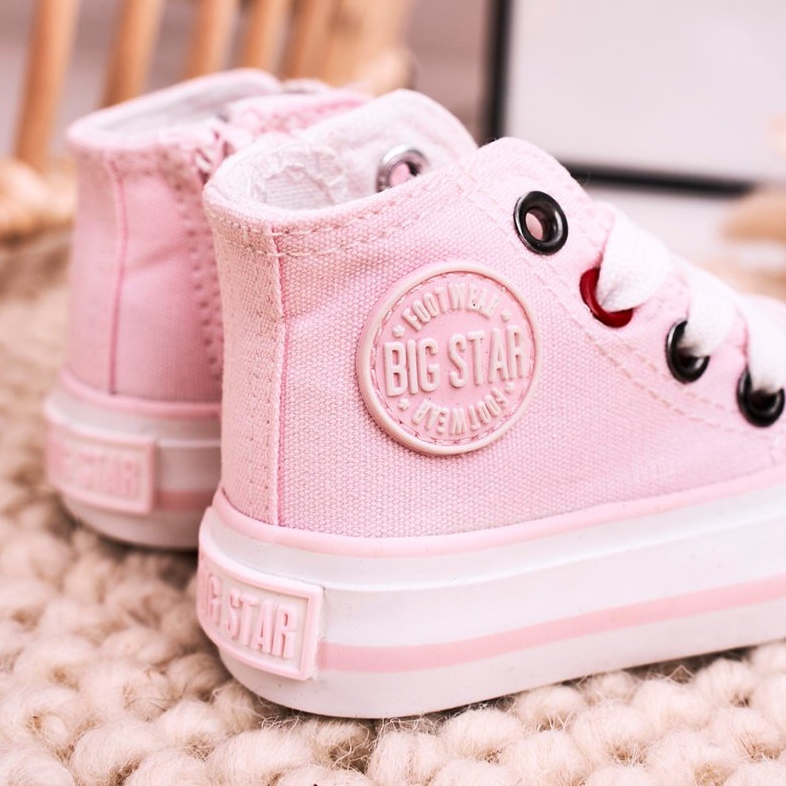 Dětské vysoké tenisky se zipem Big Star HH374191 růžové růžový růžový 2
