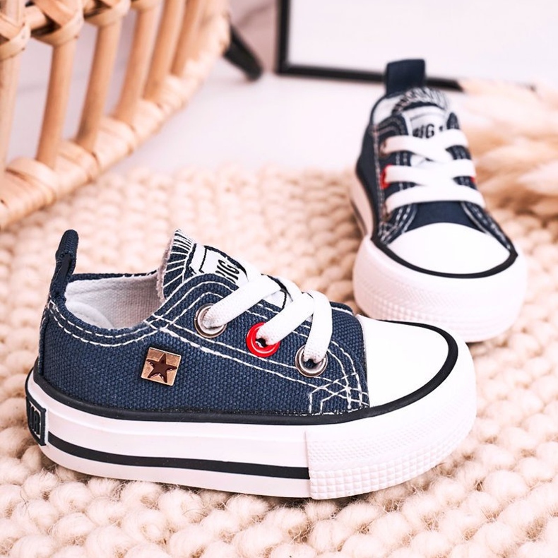 Dětské klasické nízké tenisky Big Star HH374195 Navy Blue modrý 1 Dětské klasické nízké tenisky Big Star HH374195 Navy Blue modrý 1