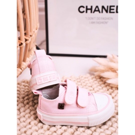 Dětské nízké tenisky se suchým zipem Big Star HH374203 růžové růžový 1