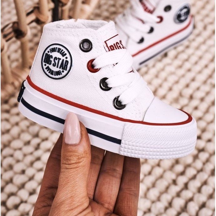 Dětské vysoké tenisky se zipem Big Star HH374083 White bílý bílý 2