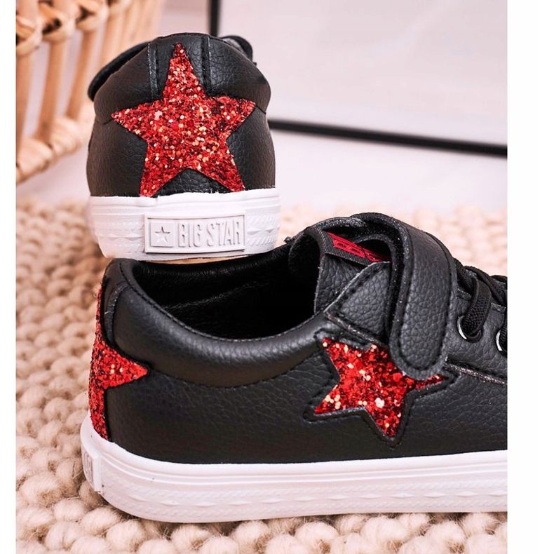 Dětské kožené tenisky s hvězdou Big Star DD374105 černé černý černý 2