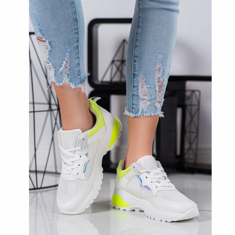 SHELOVET Tenisky se žlutými vložkami bílý 1