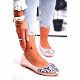 SEA Dámské balerínky se zlatými křišťálovými kameny 1