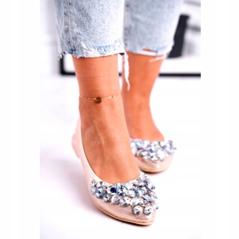 SEA Dámské balerínky se zlatými křišťálovými kameny 3