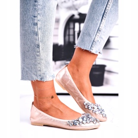 SEA Dámské balerínky se zlatými křišťálovými kameny 4