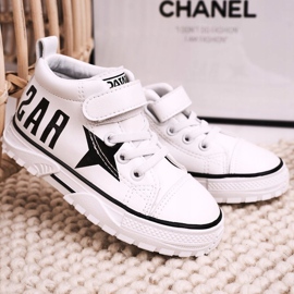 Apawwa Dětské vysoké tenisky se suchým zipem White Sparky bílý 2 Apawwa Dětské vysoké tenisky se suchým zipem White Sparky bílý 2