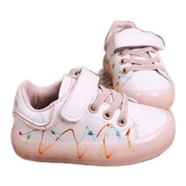 Apawwa Dětská sportovní obuv s LED osvětlenou podrážkou, bílo-růžová diskotéka růžový 2